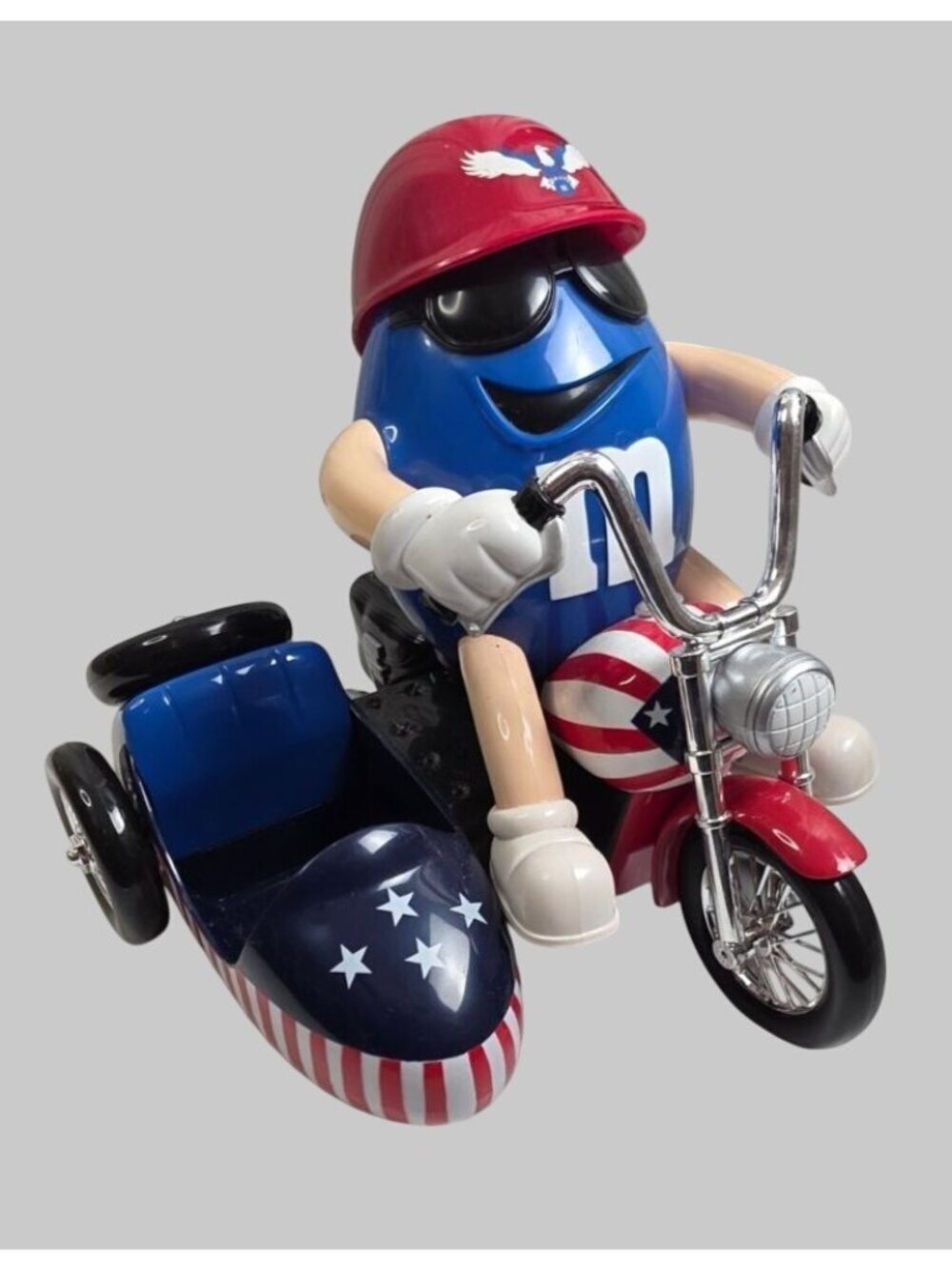 Vintage.  M&M's Red, White, & Blue "Freedom Rider" Patriotic Motorcycle w/ Side